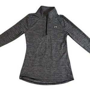 Under Armour Womens Charcoal Gray Space Dye Quarter Zip Pullover Thumbholes S‎
